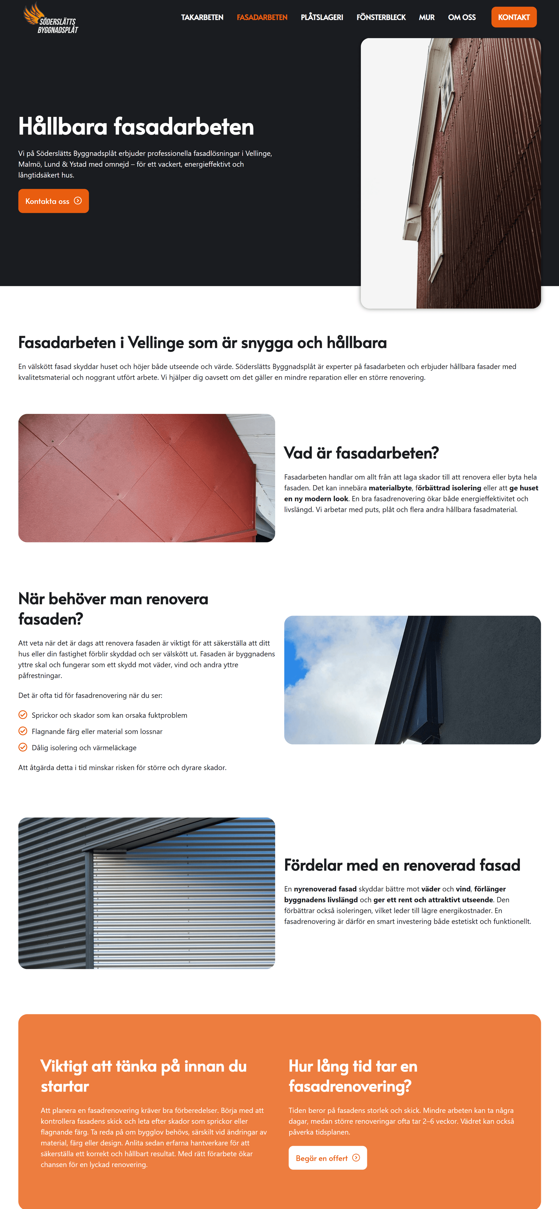 soderslattsplat fasad