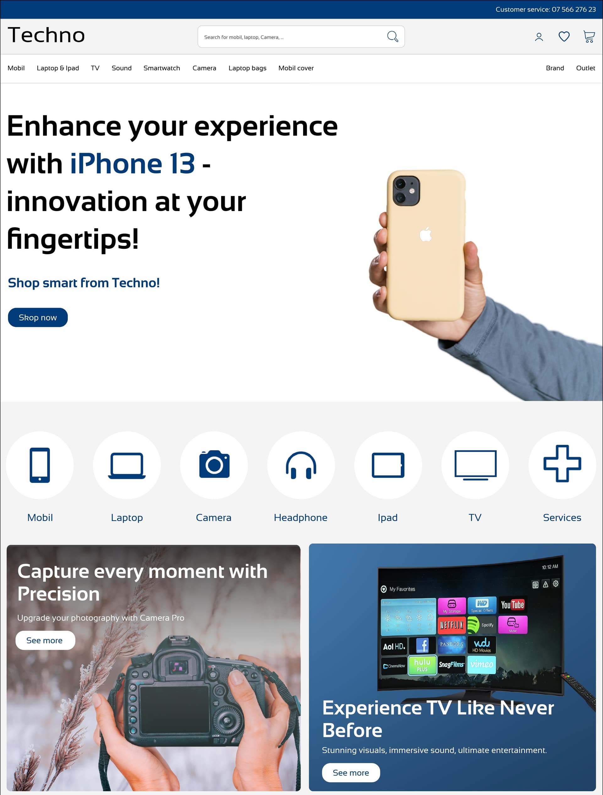 Techno start page