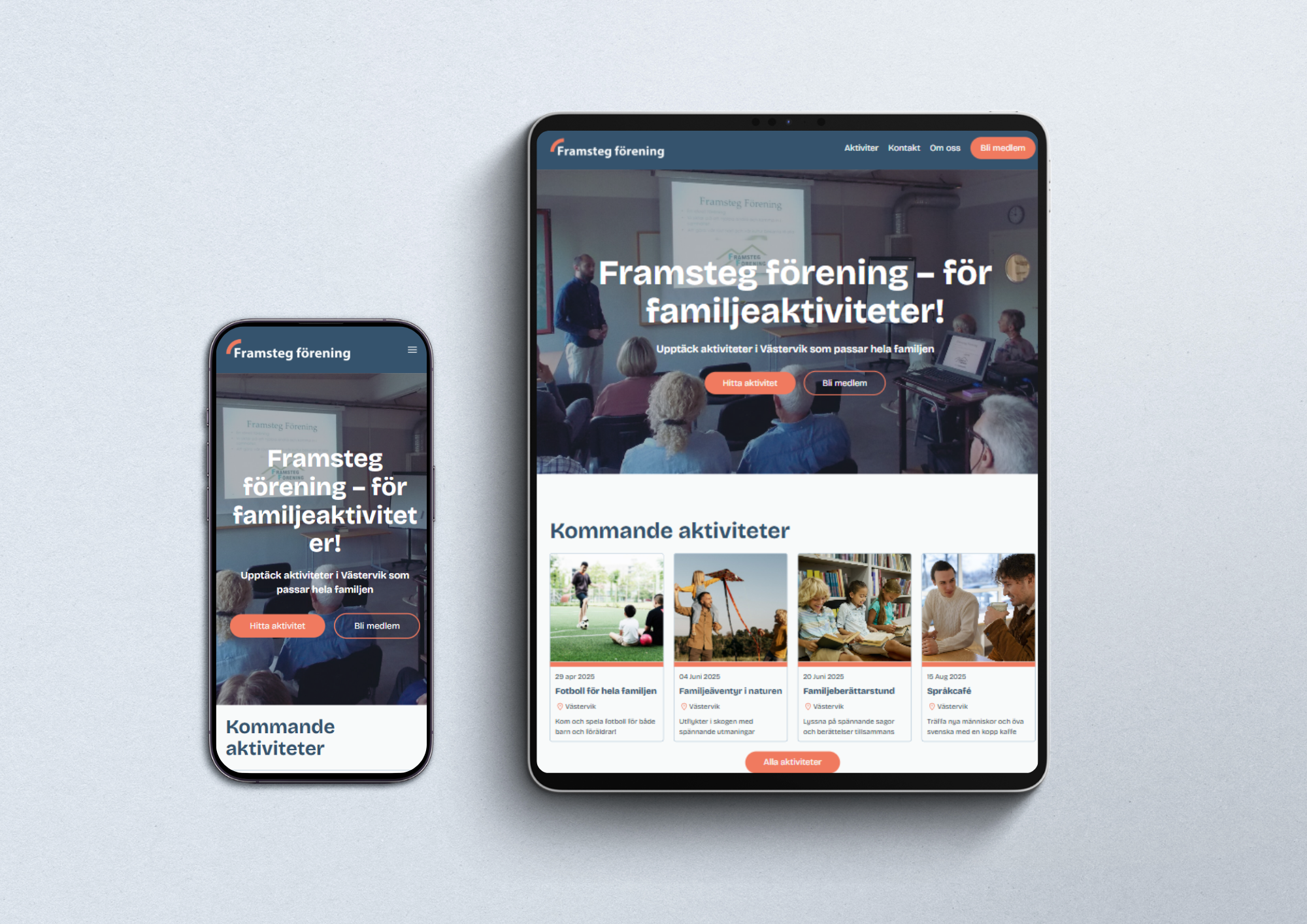 Case: Framsteg förening – WordPress webbplats & brand